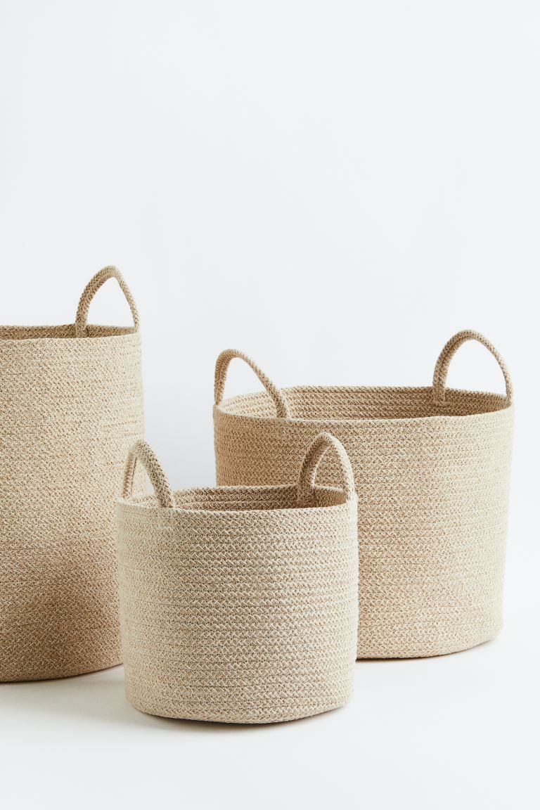 Cotton Storage Basket - Light beige - Home All | H&M US | H&M (US + CA)