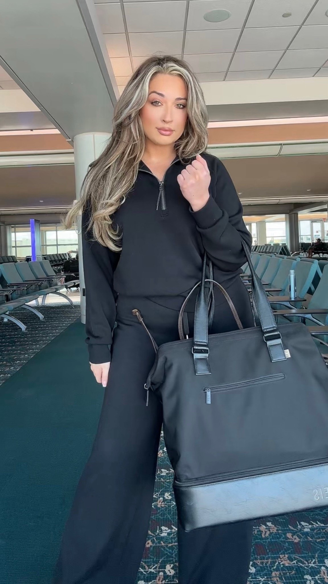Comfy airport travel outfit. Wearing a large in the top and bottoms 

#LTKCyberWeek 

Comment SHOP below to receive a DM with the link to this post on my LTK ⬇ https://liketk.it/5CQLx #ltktravel #ltkootd

#LTKHoliday #LTKTravel #LTKootd