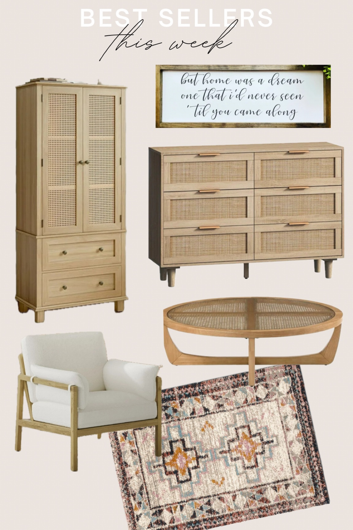 Best Sellers this week! Affordable Rattan/Wicker furniture, Morgan Wallen lyric sign, geometric rug

#LTKhome #LTKstyletip #LTKsalealert