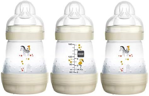 MAM Easy Start Anti-Colic Bottle, 5 oz (3-Count), Baby Essentials, Slow Flow Bottles with Silicon... | Amazon (US)