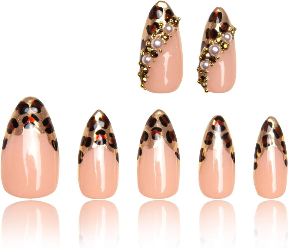 LOVFUL Press on Nails Noir d'Or | Handmade with Full Covered Crystals | Reusable Full Cover Nails... | Amazon (US)