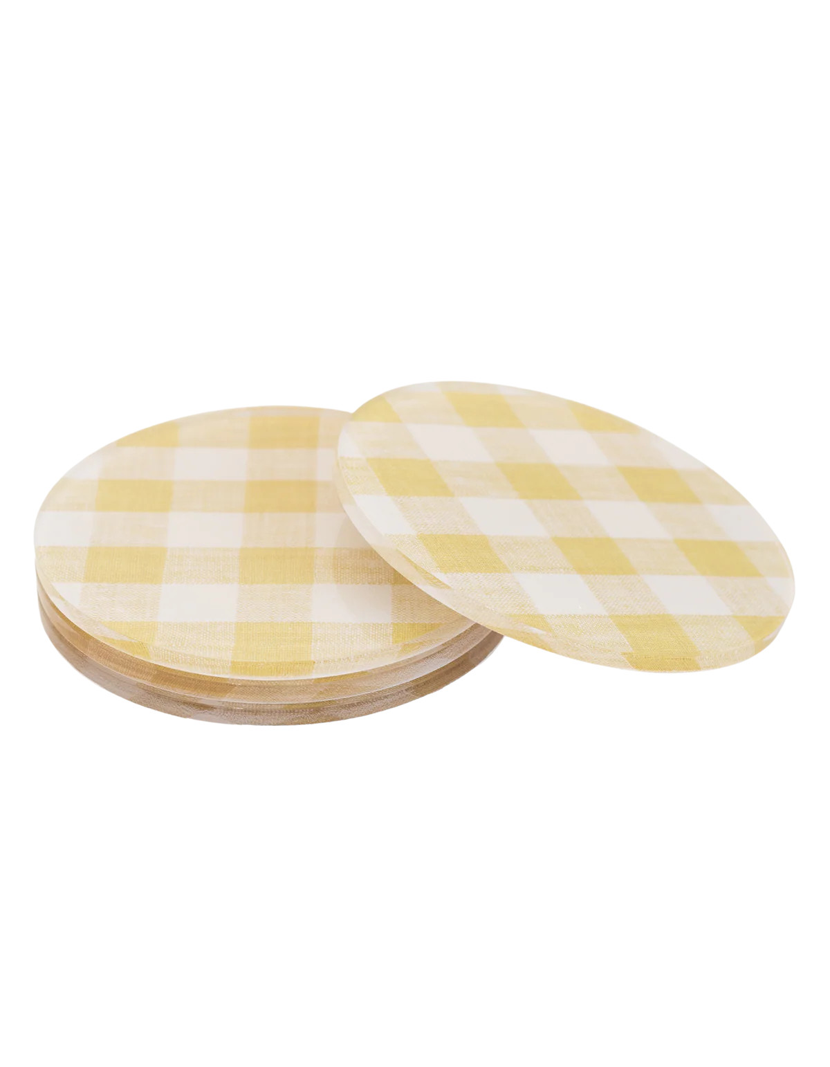 Wadsworth Goldenrod Gingham Coaster Set | Over The Moon Gift