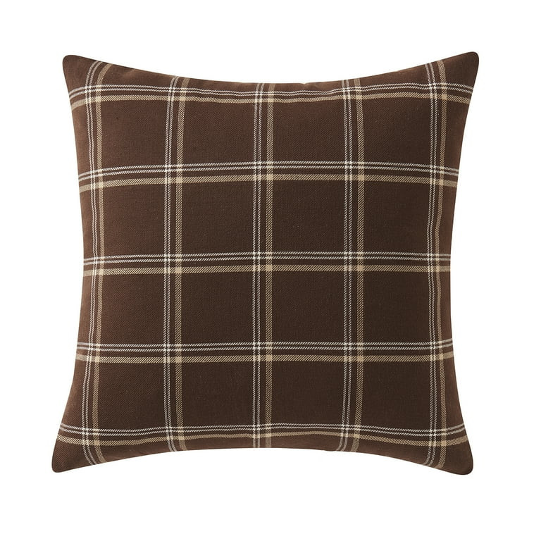 My Texas House 18" x 18" Micah Brown Harvest Plaid Decorative Pillow | Walmart (US)