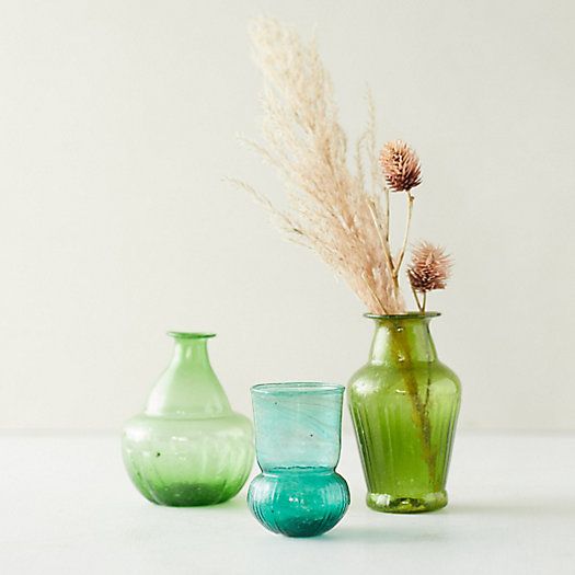 Recycled Glass Bud Vases, Set of 3 | Terrain