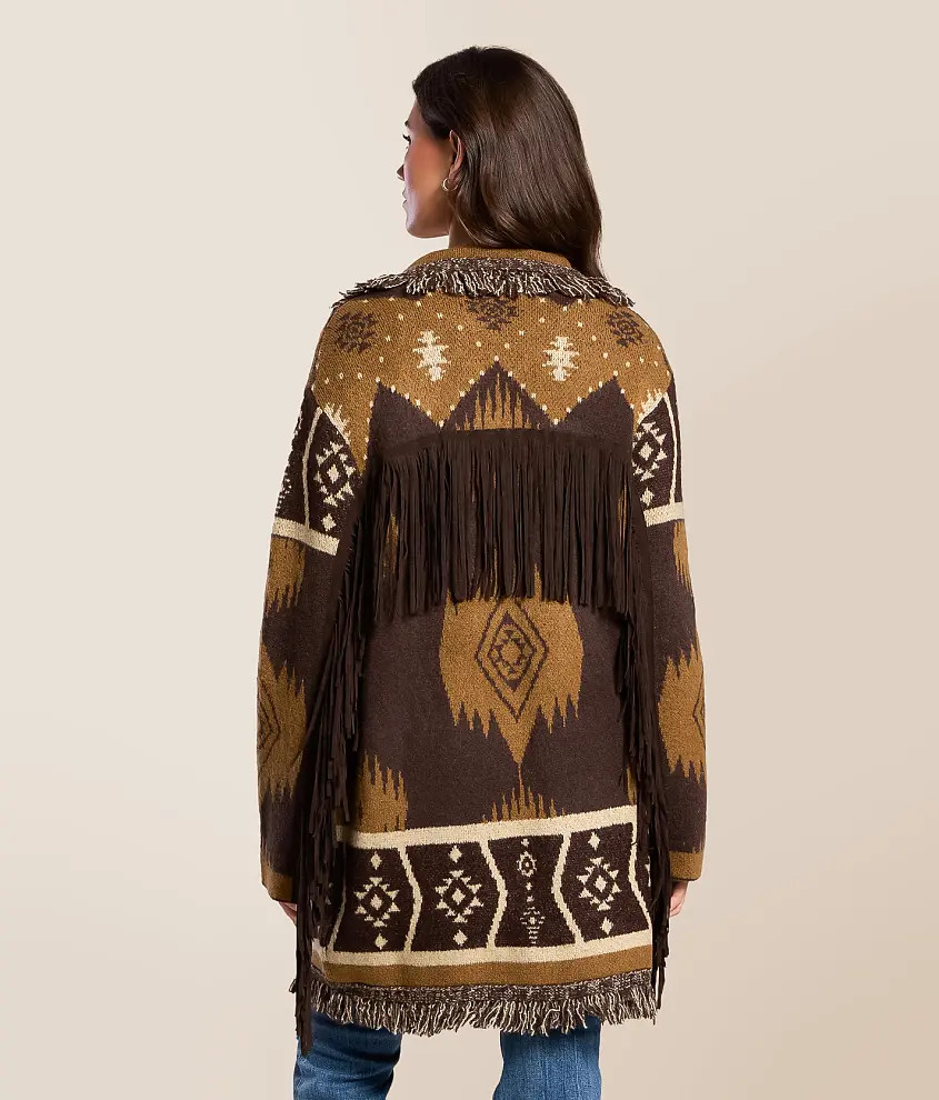 Western Fringe Cardigan Sweater | Buckle