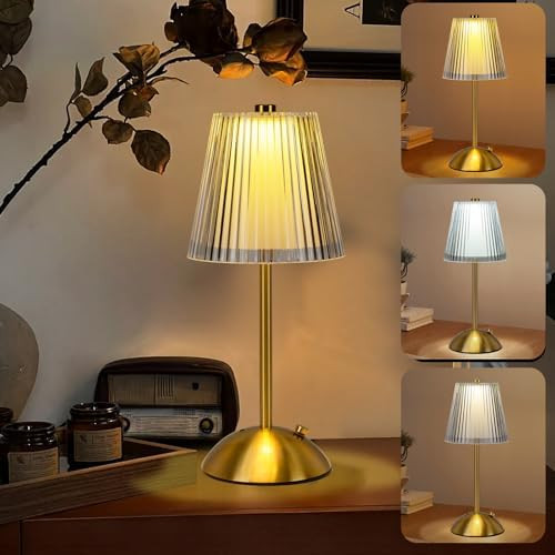 Cordless Table Lamp, Rechargeable Battery Operated Lamp, 3 Color Modes & Stepless Dimmable LED To... | Amazon (US)