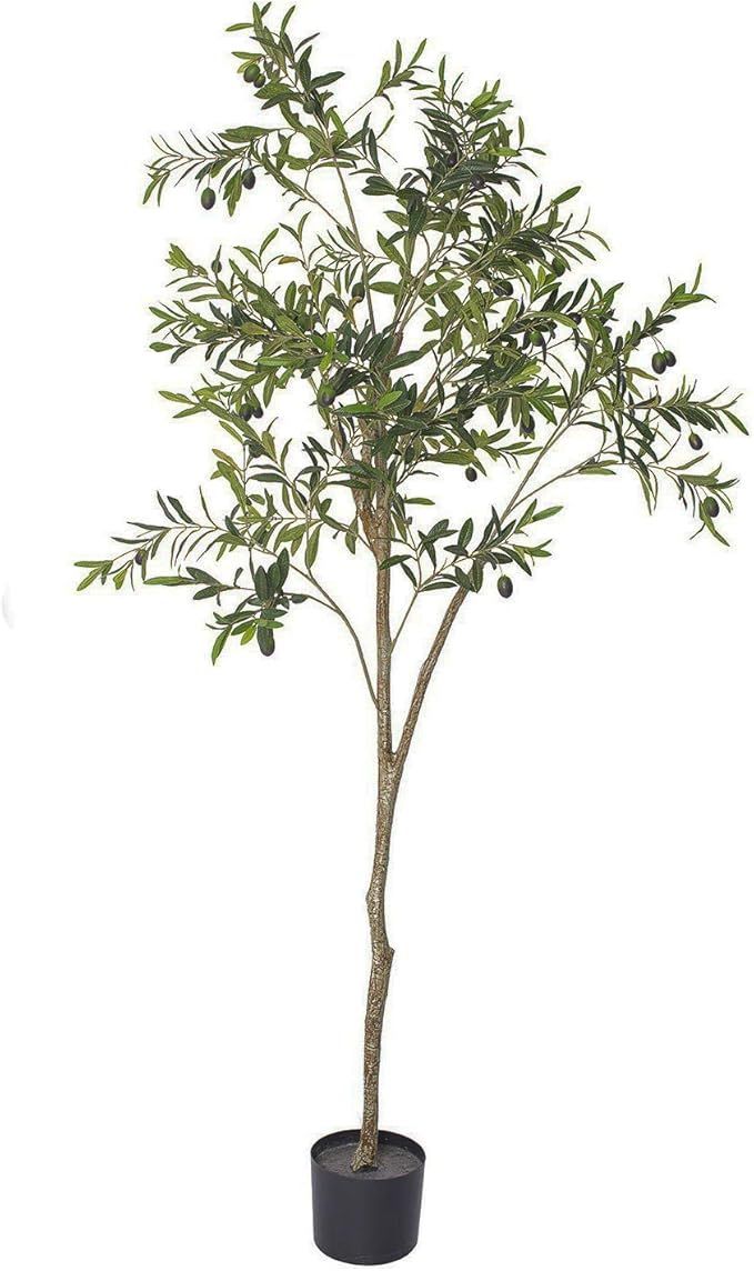 THE BLOOM TIMES 6 FT Potted Faux Olive Tree Silk Artificial Plants Outdoor in Pots Fake Plants In... | Amazon (US)