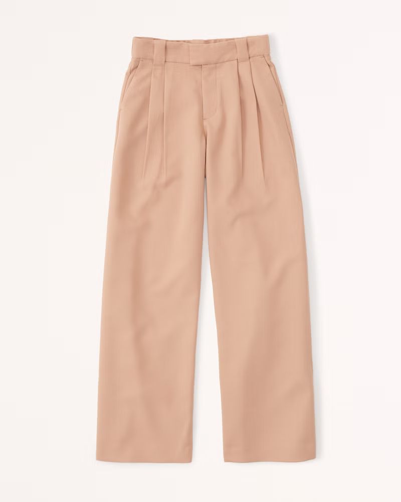 Women's Tailored Relaxed Ultra-Wide Leg Pants | Women's New Arrivals | Abercrombie.com | Abercrombie & Fitch (US)