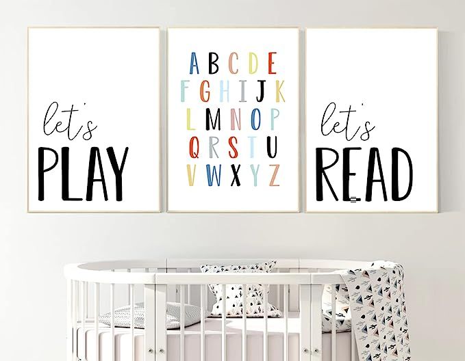 Kids Playroom Wall Art Playroom Wall Decor UNFRAMED, Kids Room Wall Art Prints Playroom Artwork C... | Amazon (US)