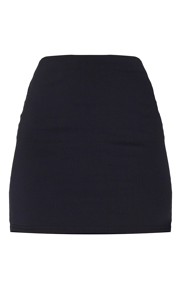 Black Stretch Woven Basic High Rise Micro Mini Skirt | PrettyLittleThing US