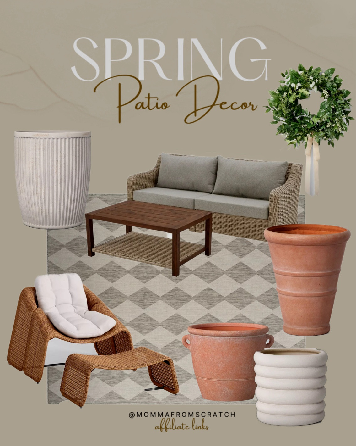 Spring patio furniture and planters! Outdoor sofa, lounge chair, pots, outdoor rug. 

#LTKHome #LTKStyleTip #LTKSeasonal
