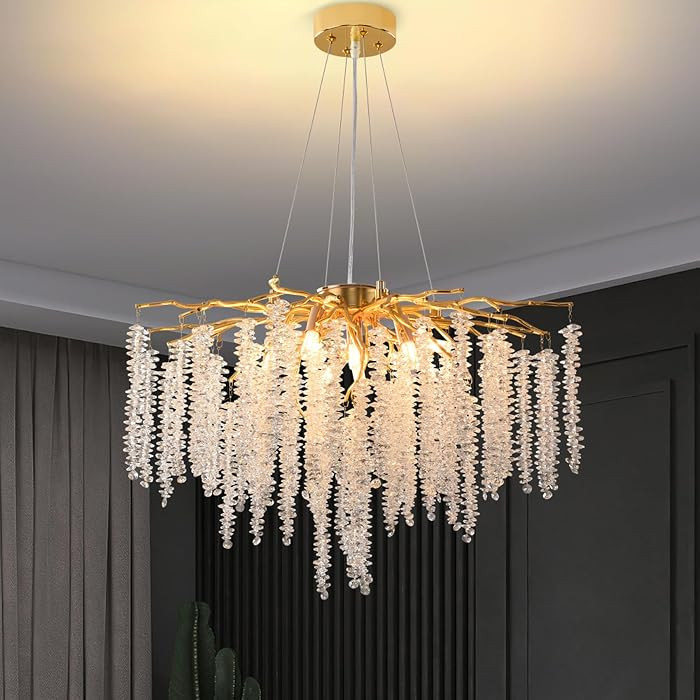 Gold K9 Crystal Tree Branch Chandelier for Dining Room D23.7 | Amazon (US)