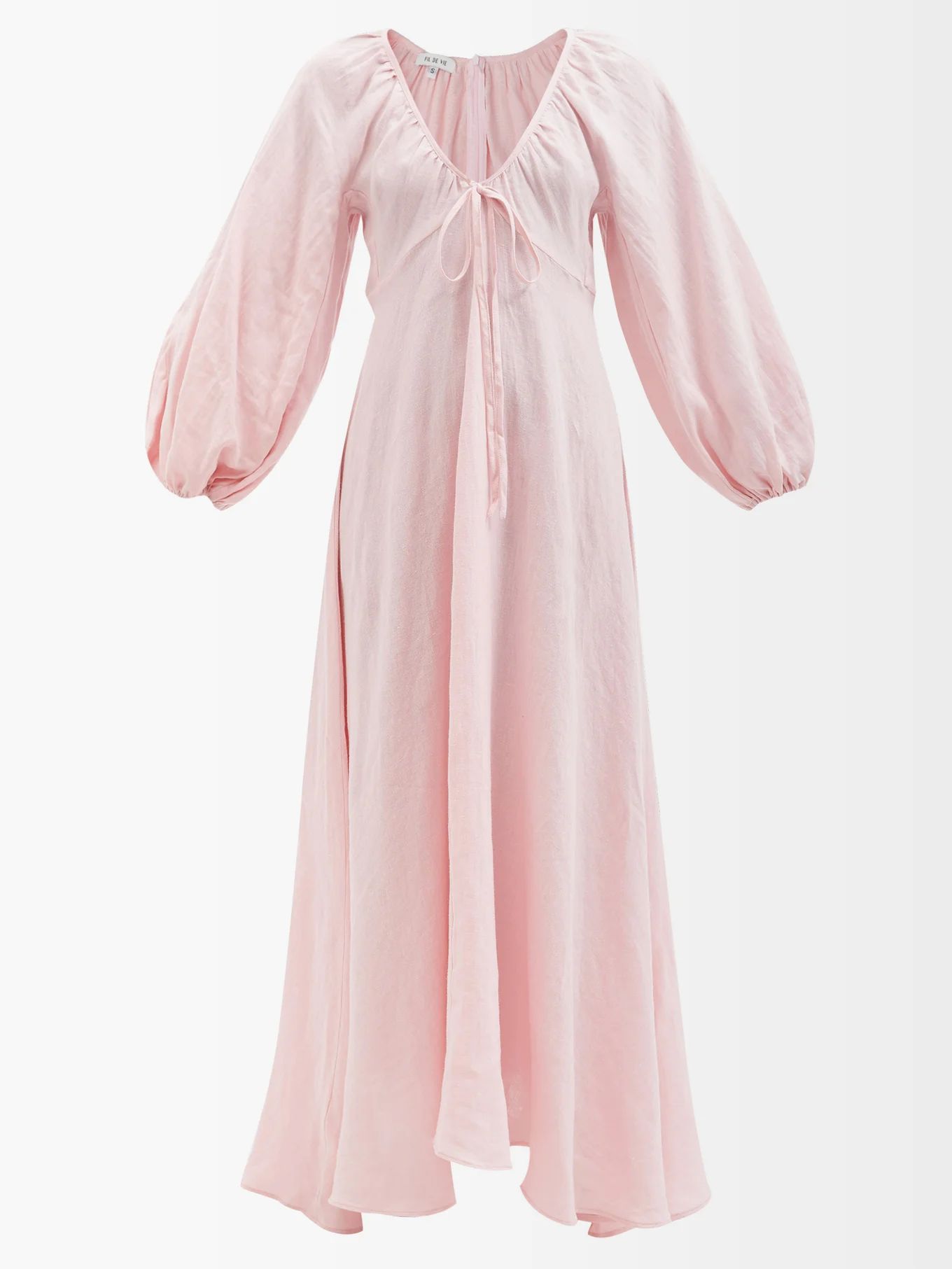 Maribelle balloon-sleeve linen-voile maxi dress | FIL DE VIE | Matches (US)