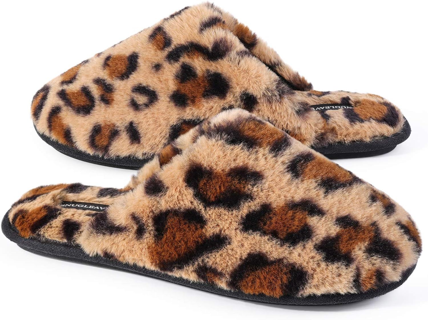 Snug Leaves Women's Fuzzy Memory Foam Indoor House Slippers Faux Fur Lined with Anti-Slip Rubber ... | Amazon (CA)