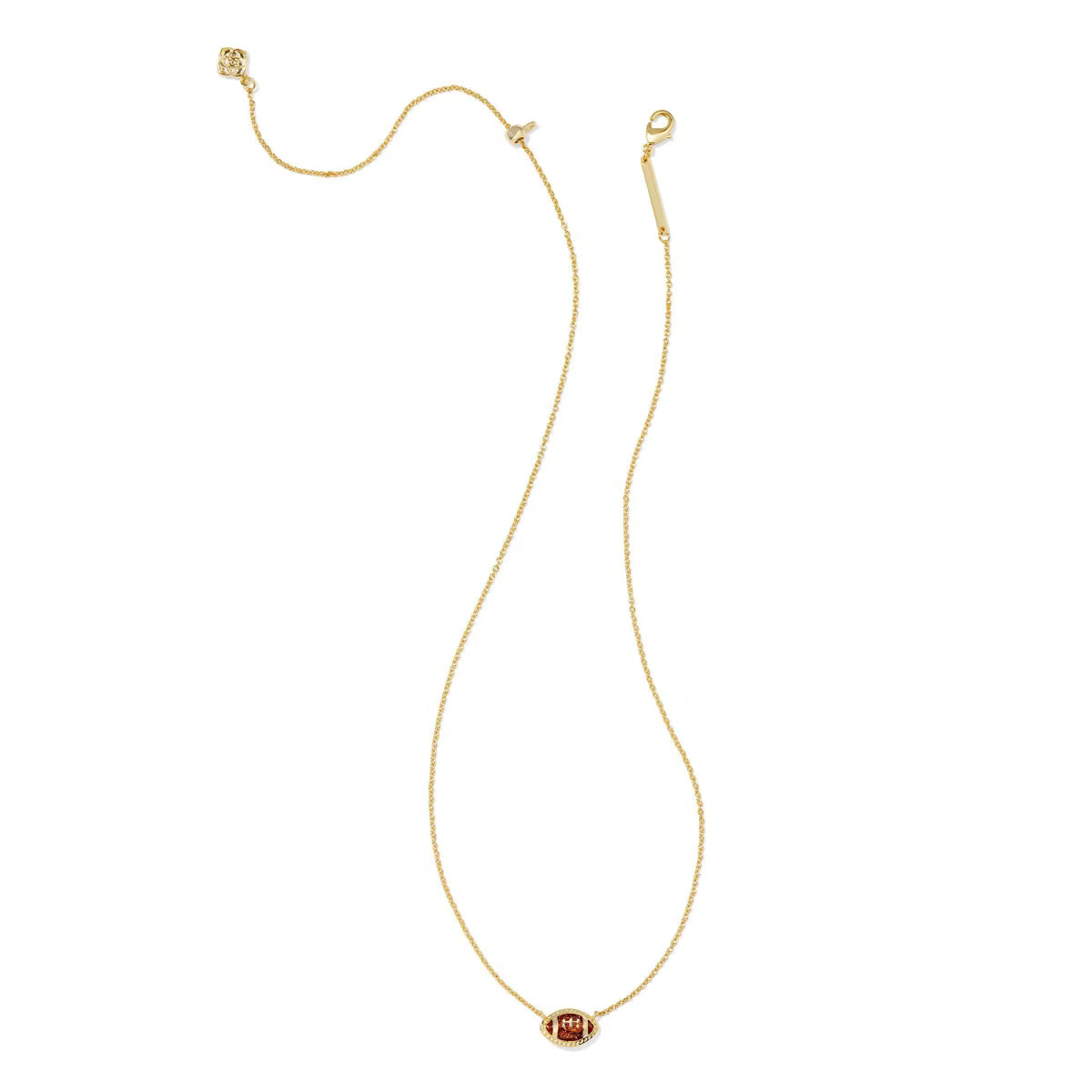 Kendra Scott Enamel Football Pendant Necklace - Gold/Brown: 14K Gold Over Brass, Lobster Claw Cla... | Target