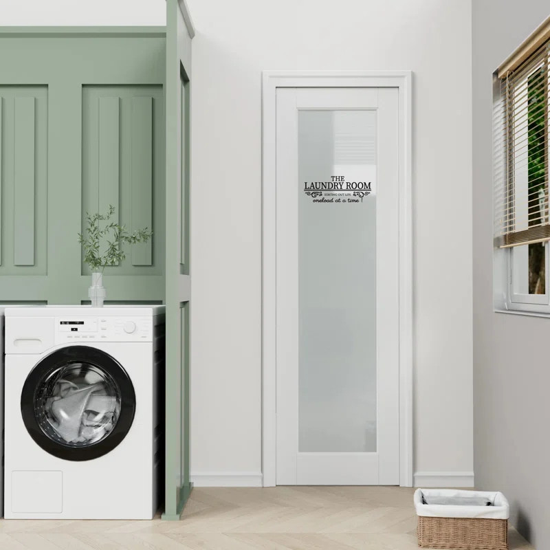 80''H/96''H Interior Laundry Frosted Door Slab Solid Manufactured Wood Prime Standard Door Withou... | Wayfair North America