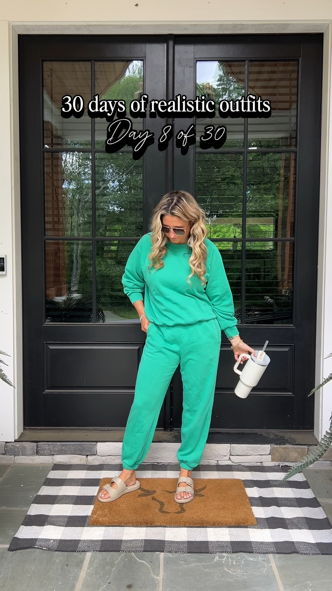 Day 8, baby! Officially in my green loungewear bubble with my comfort slides and hydration buddy from Stanley. Getting things done, one comfy step at a time. 
#WFHlook #cozylook #traveloutfit #relaxedstyle

#LTKU #LTKSeasonal #LTKStyleTip