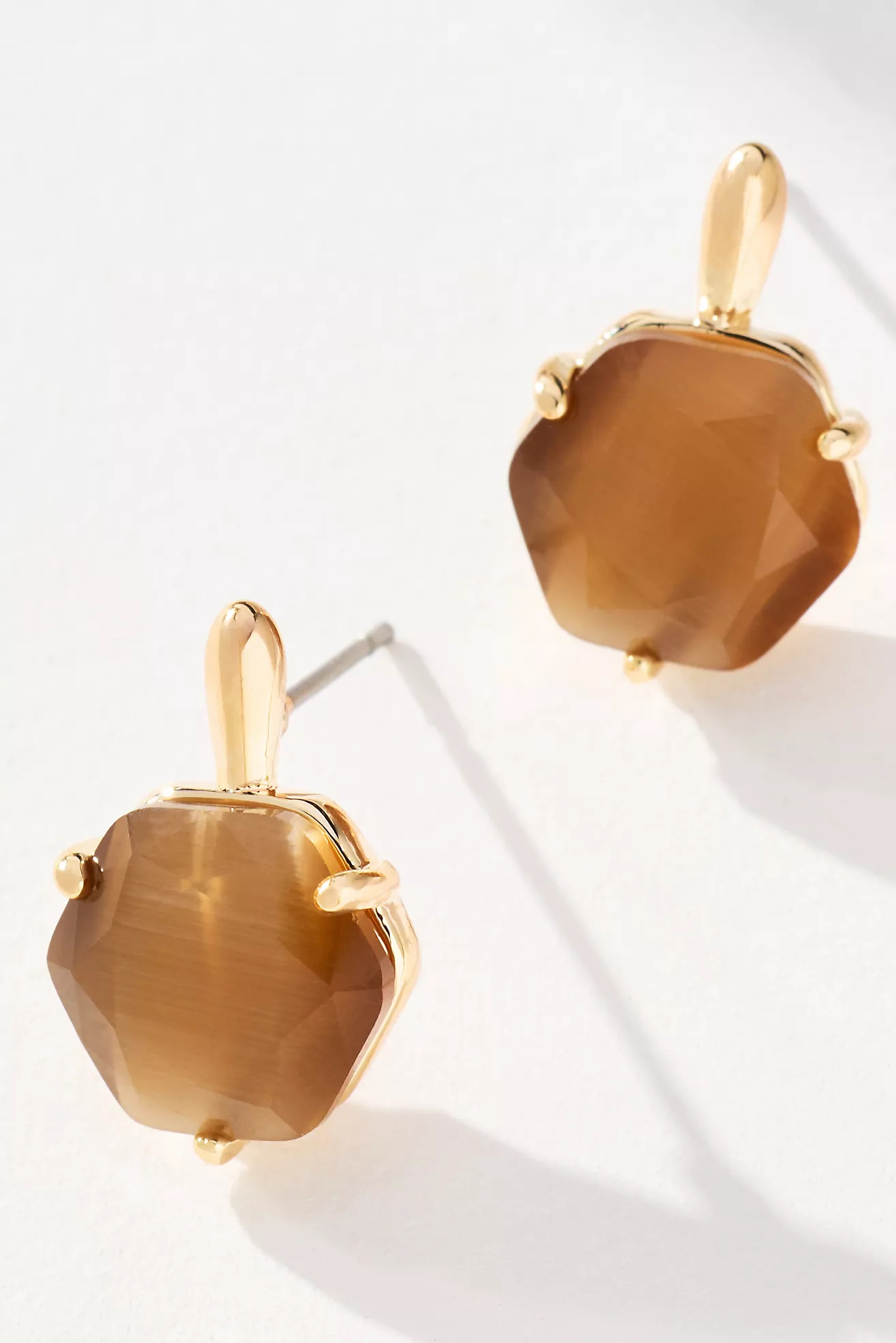 Hexagon Stone Post Earrings | Anthropologie (US)