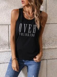 Letter Graphic Tank Top SKU: sw2207156821933790(100+ Reviews)$6.49$6.17Join for an Exclusive 5% O... | SHEIN