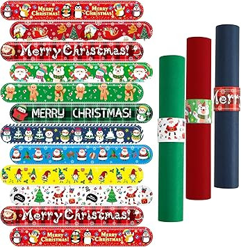 JUNEBRUSHS 24 Pcs Christmas Wrapping Paper Roll Holder, Holiday Flip Wraps Paper Clamps PVC Chris... | Amazon (US)