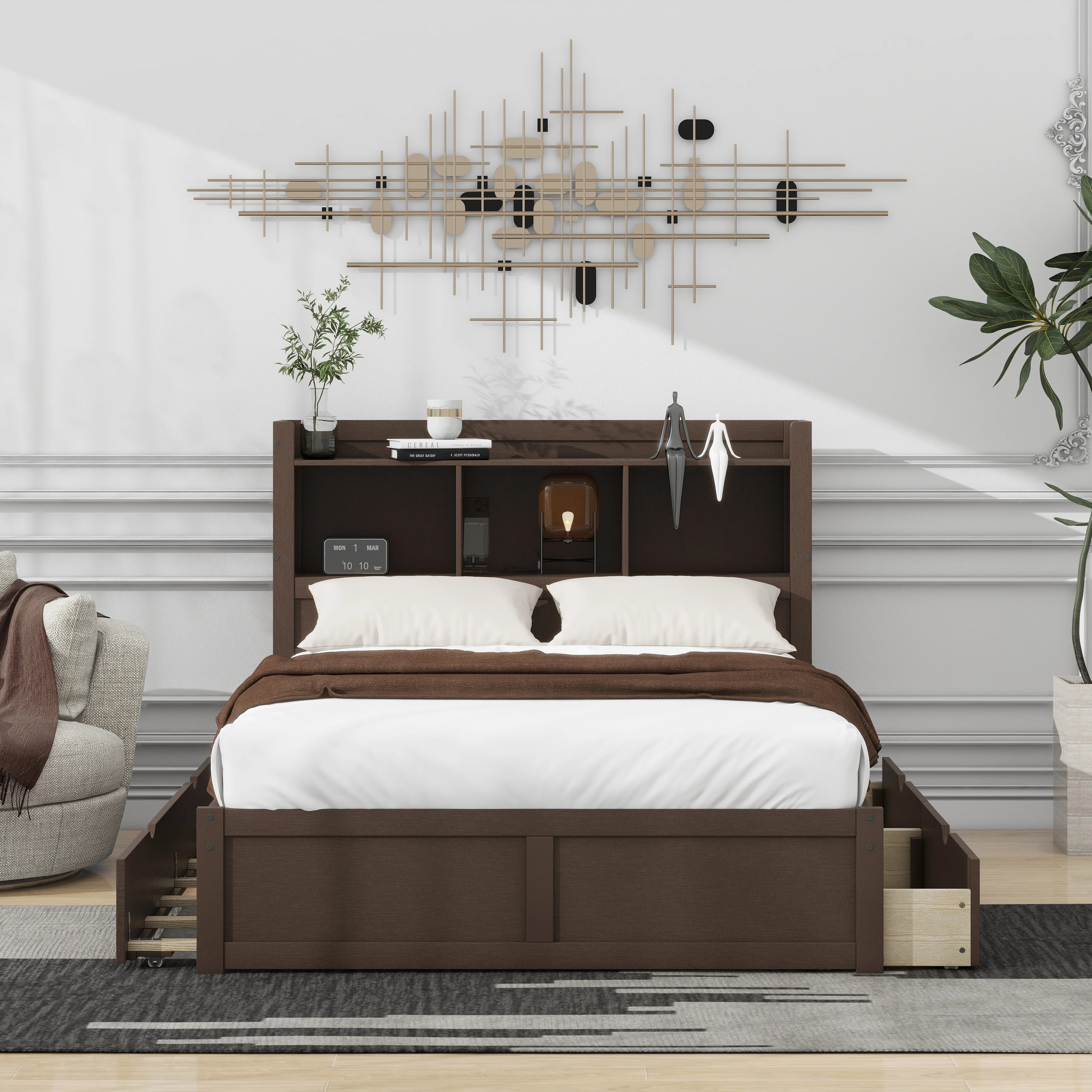 Latitude Run® Haniel Storage Platform Bed With Pull Out Shelves | Wayfair | Wayfair North America