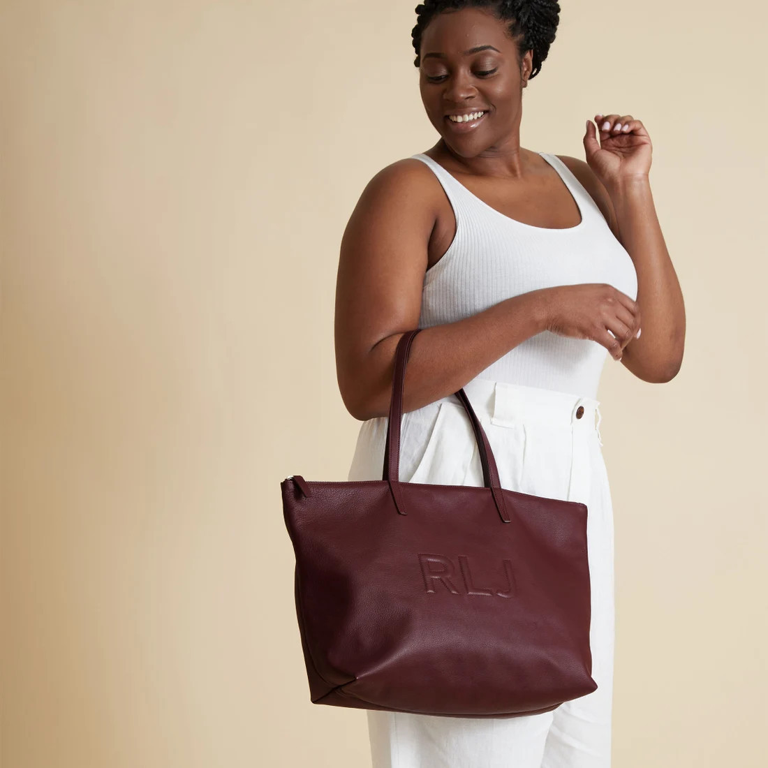 Aleena Soft Zippered Tote | Full grain leather Black Onyx | Leatherology