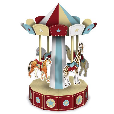 Beistle 3-D Vintage Circus Carousel Centerpiece, 10", (2/Pkg) Multicolored | Target