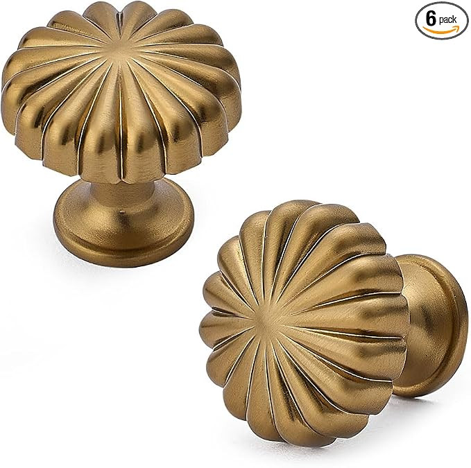 HARPOON 6 Pack Cabinet Knobs, Vintage Round 1.1 inch Knob, Drawer Handle Wardrobe, Kitchen Bar Ca... | Amazon (US)