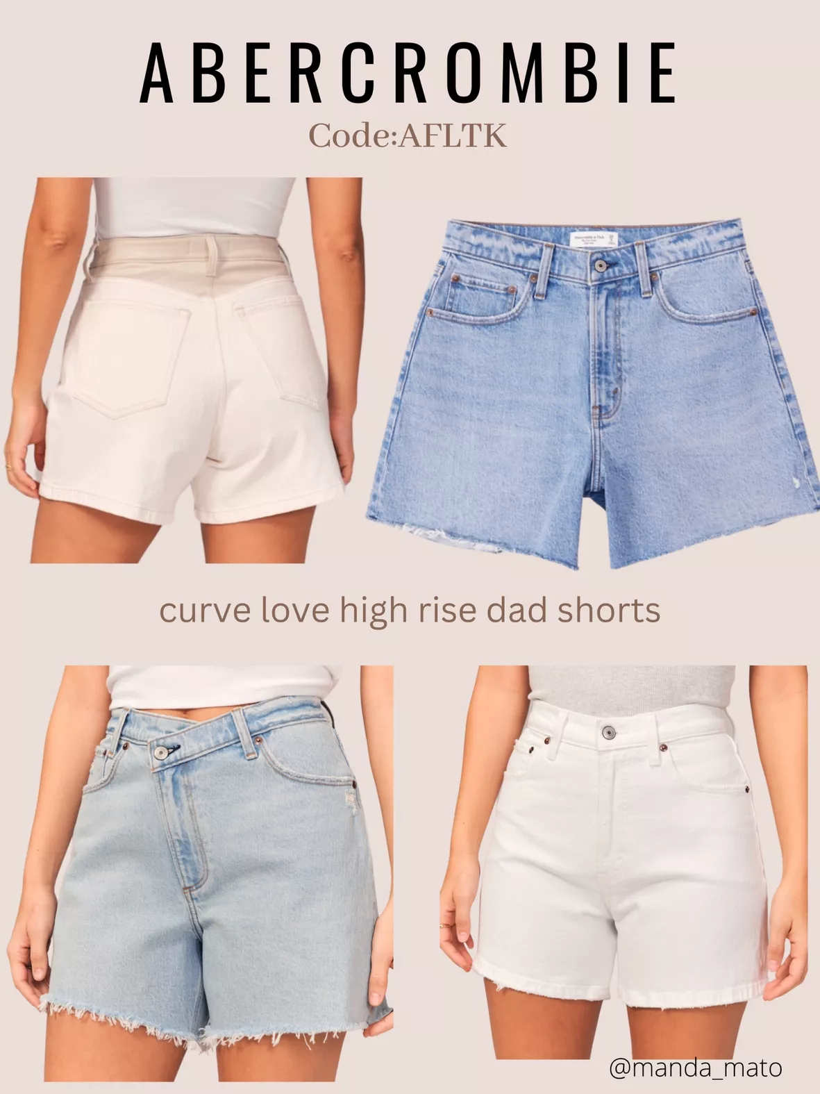 Abercrombie and Fitch + Curve Love High Rise Dad Jeans