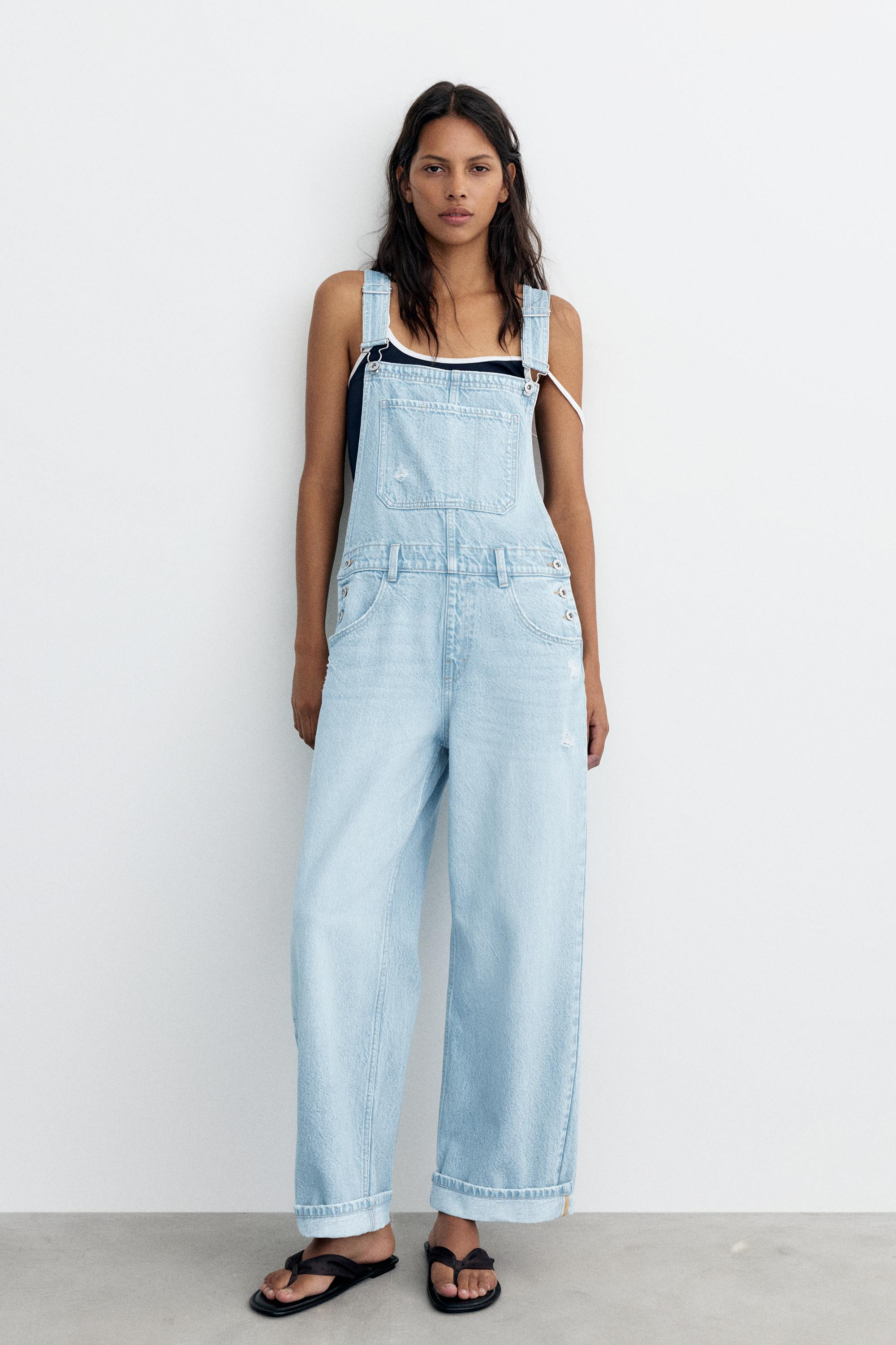 Long denim dungarees | PULL and BEAR UK