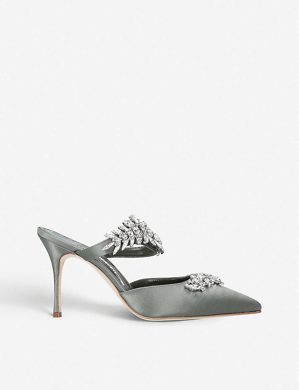 Lurum crystal-embellished satin mules | Selfridges