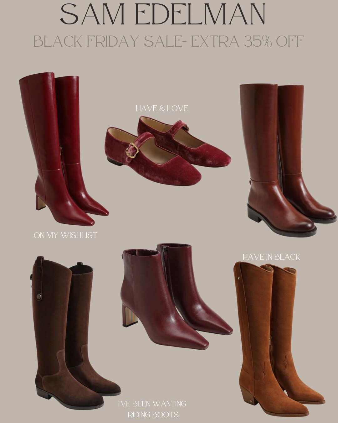 One of the best Black Friday sales I’ve seen! All of these shoes are already marked down 30-40% off PLUS code “CYBER35” stacks on top for an extra 35% off PLUS

#LTKSaleAlert #LTKCyberWeek #LTKGiftGuide