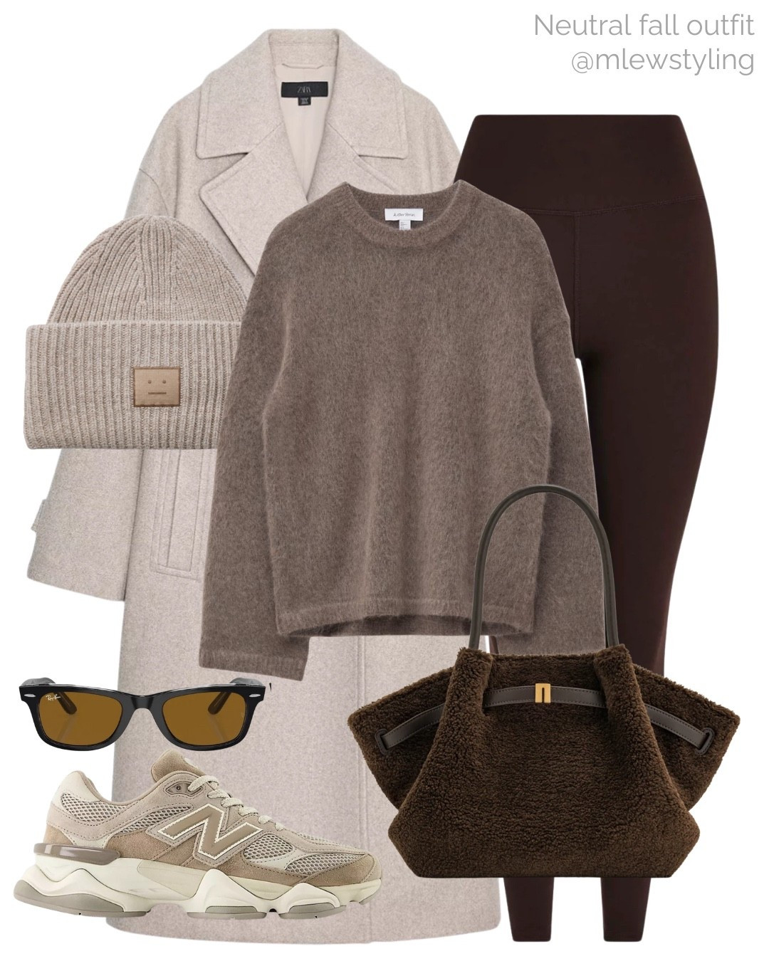 Everyday realistic fall outfit 🤎🐻

Tags: brown mohair sweater, & other stories knit, brown Varley leggings, new balance sneakers, acne beanie, Zara wool coat, JW PEI shearling bag, autumn outfit, errands look, school drop off 

#LTKShoeCrush #LTKItBag #LTKStyleTip
