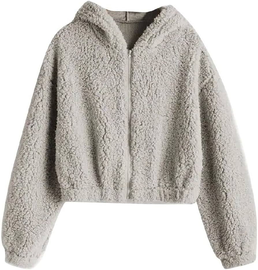 n/a Fashion Women Zip Long Sleeve Hoodie, Women's Top Autumn and Winter Warm Hooded Casual Sweats... | Amazon (US)