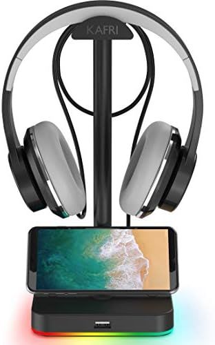 RGB Headphone Stand with USB Hub KAFRI Desk Gaming Headset Holder Hanger Rack with 1 USB2.0 Exten... | Amazon (US)