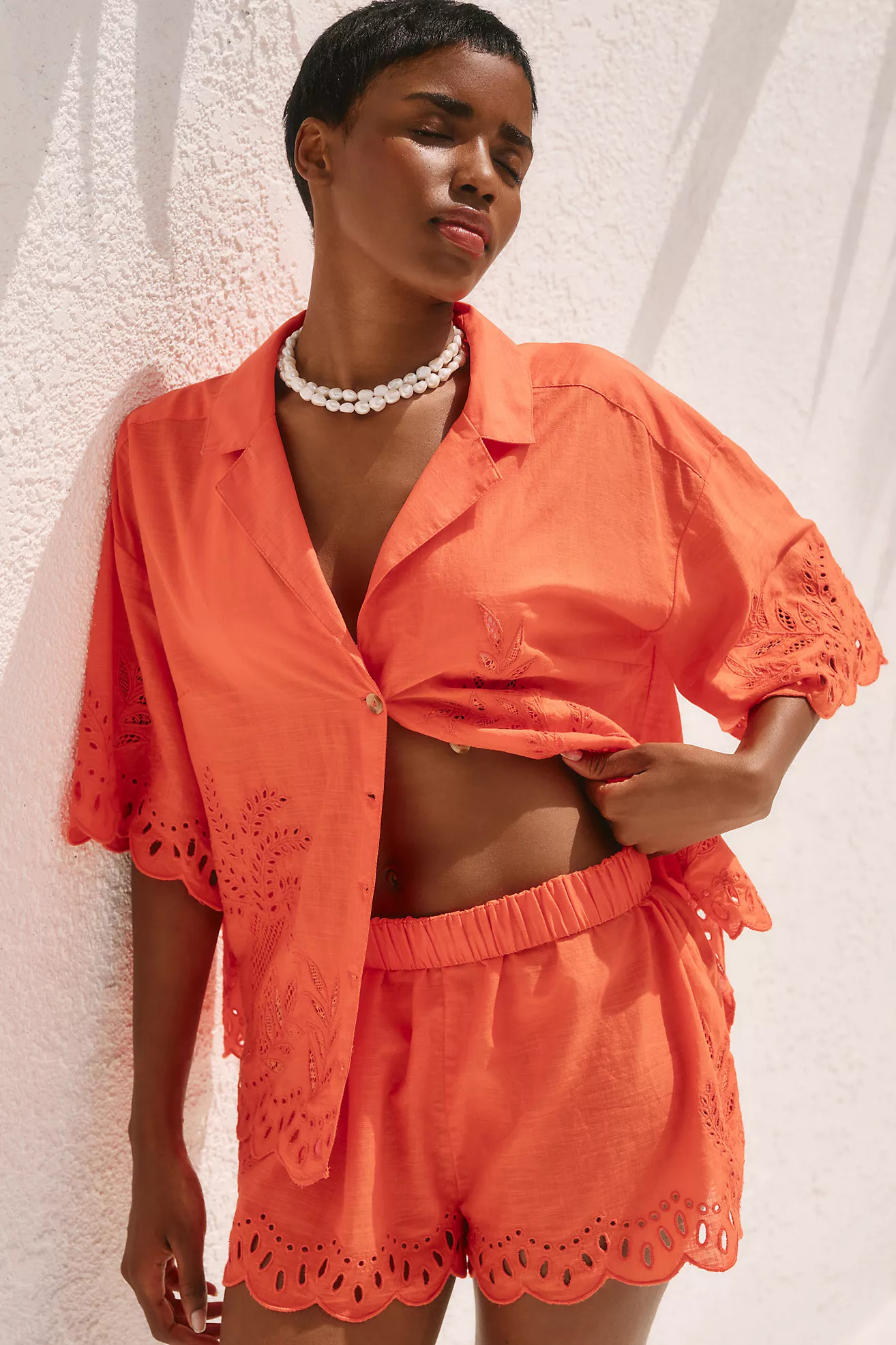 By Anthropologie Short-Sleeve Buttondown Shirt | Anthropologie (US)