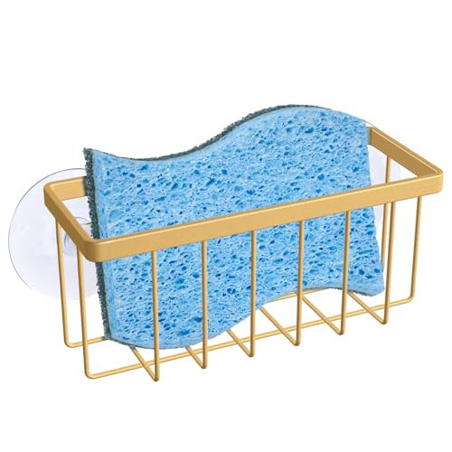 HLOOL Gold Sponge Holder for Kitchen Sink,Kitchen Sink Sponge Holder,Sink Organizer(Gold) | Amazon (US)
