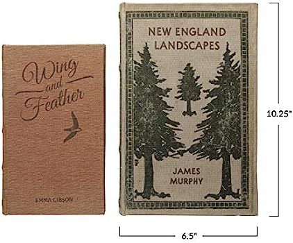 Creative Co-Op MDF & Canvas Book, Set of 2 New England Landscapes Storage Box, Multi Color, 2 Cou... | Amazon (US)