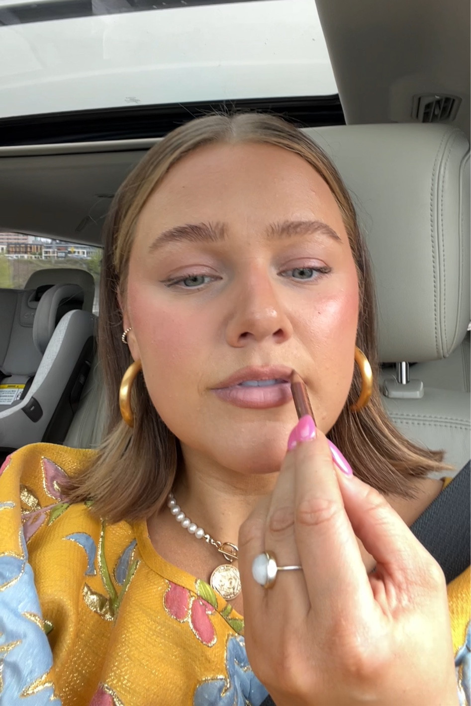 Linking my full makeup today! But love this lip color. Super hydrating gloss + liner shade is Anywhere Caffeine. Sale code: YAYSAVE for $$ off 