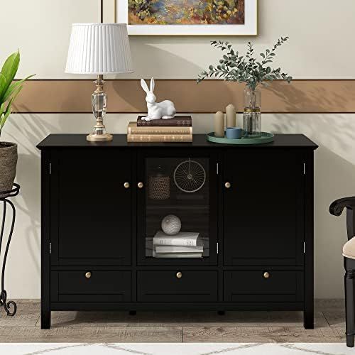 Modern Sideboard Buffet Storage Cabinet with 2 Doors and 3 Drawers, Wood Console Table Sofa Table... | Amazon (US)