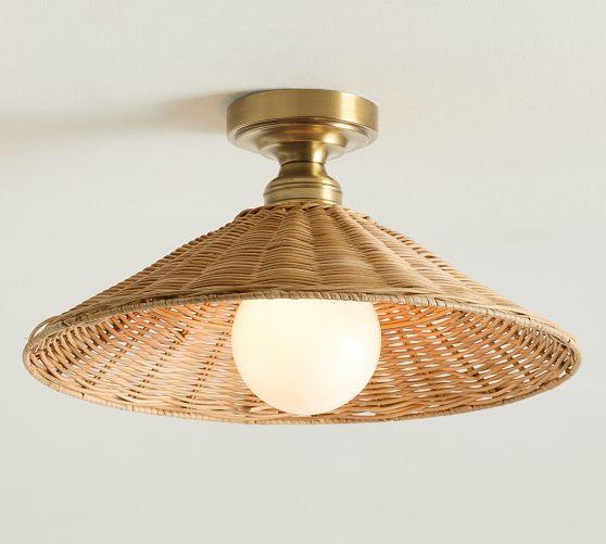 Flared Woven Flush Mount (18") | Pottery Barn (US)
