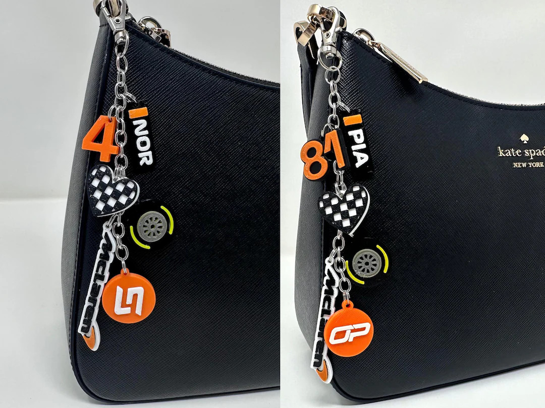 Papaya Formula Racing Bag Charm, Lando, Oscar, Race Car Driver, Purse Chain, Handbag Accessories,... | Etsy (US)