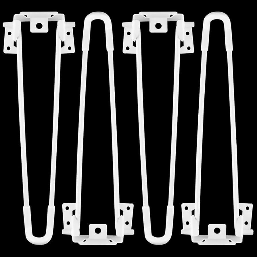 Enenes Folding Table Legs, 4 PCS White Foldable Hairpin Table Legs, 12.6 INCH Tall Heavy Duty Eas... | Amazon (US)