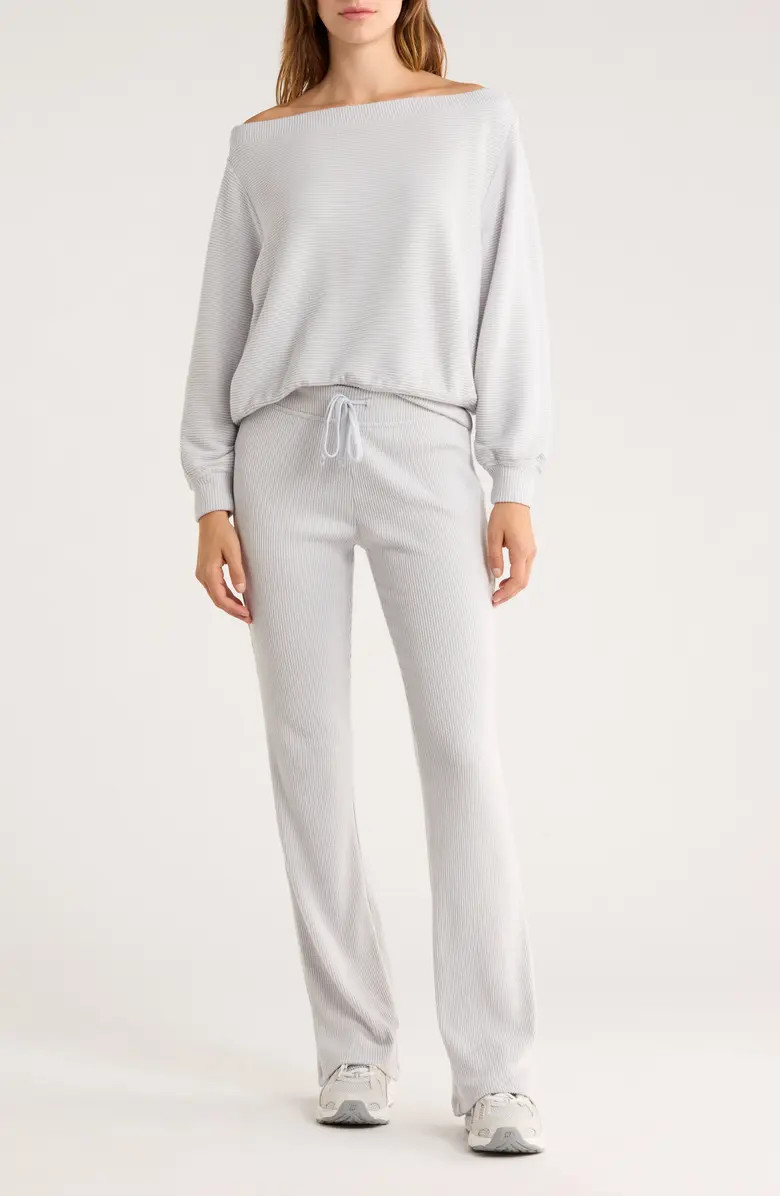 Abound Hacci One-Shoulder Top & Flared Pants Set | Nordstromrack | Nordstrom Rack