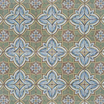 Affinity Tile Harmonia Grove Green 13-in x 13-in Matte Ceramic Encaustic Standard Floor and Wall ... | Lowe's