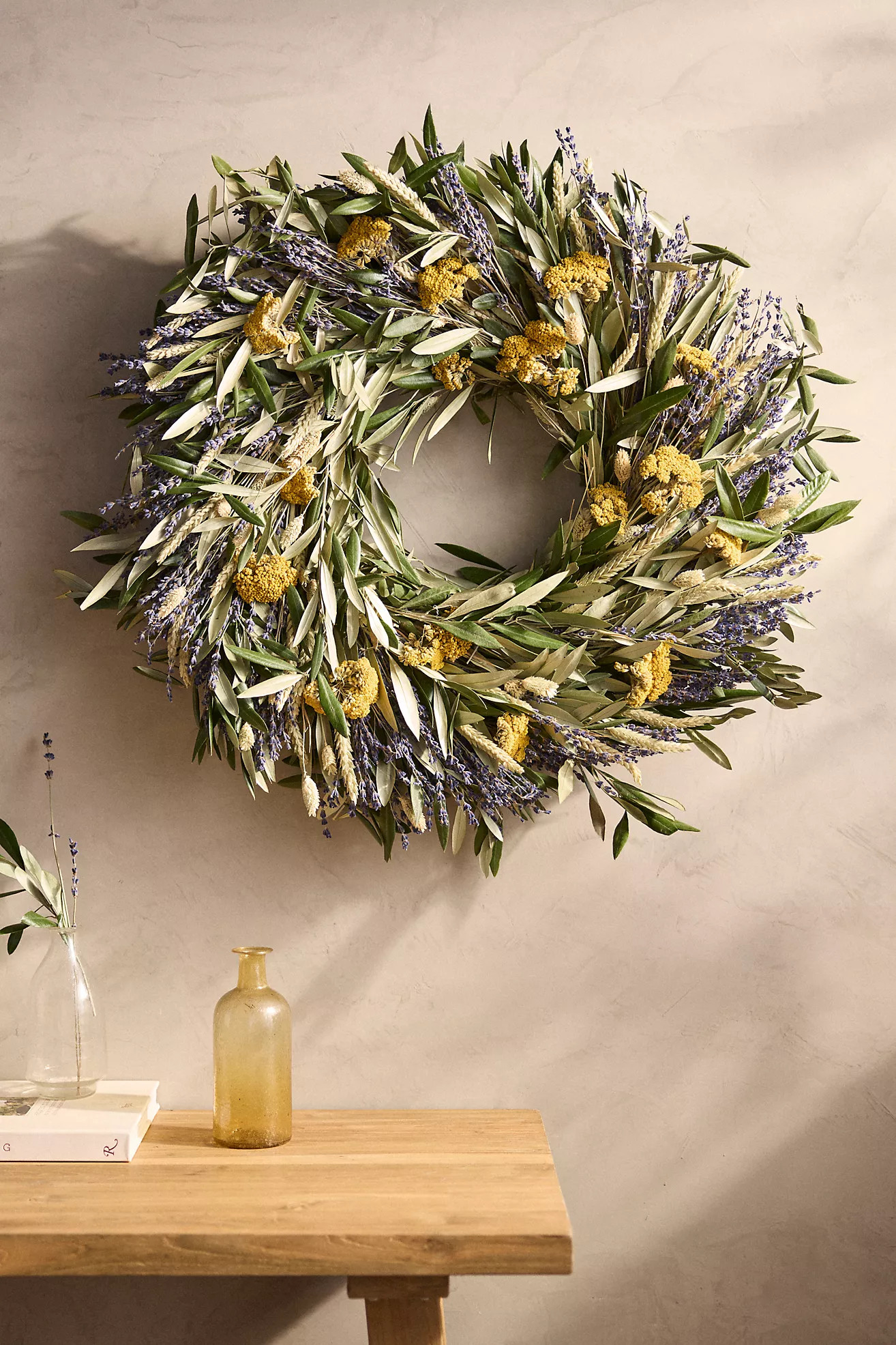 Dried Lavender, Yarrow + Olive Wreath | Terrain