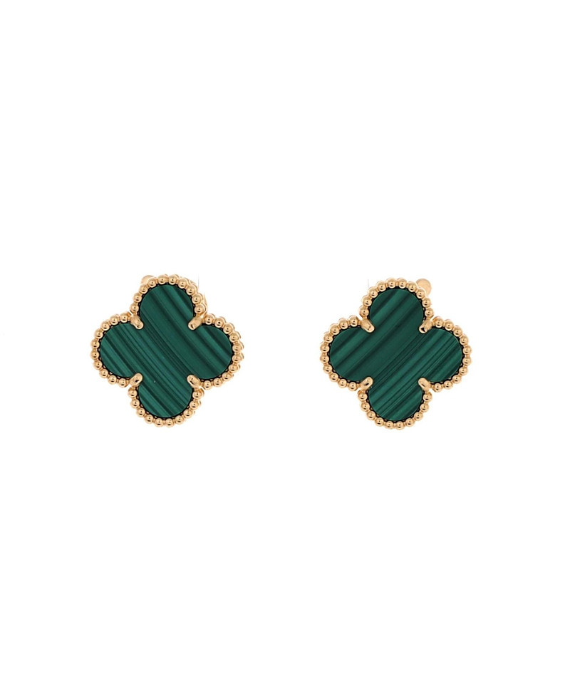 Pre-Owned Van Cleef & Arpels Vintage Alhambra Earrings 18K Gold and Malachite | Bloomingdale's (US)