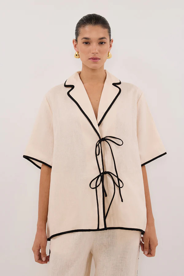 VON CREAM LINEN SHIRT | DISSH