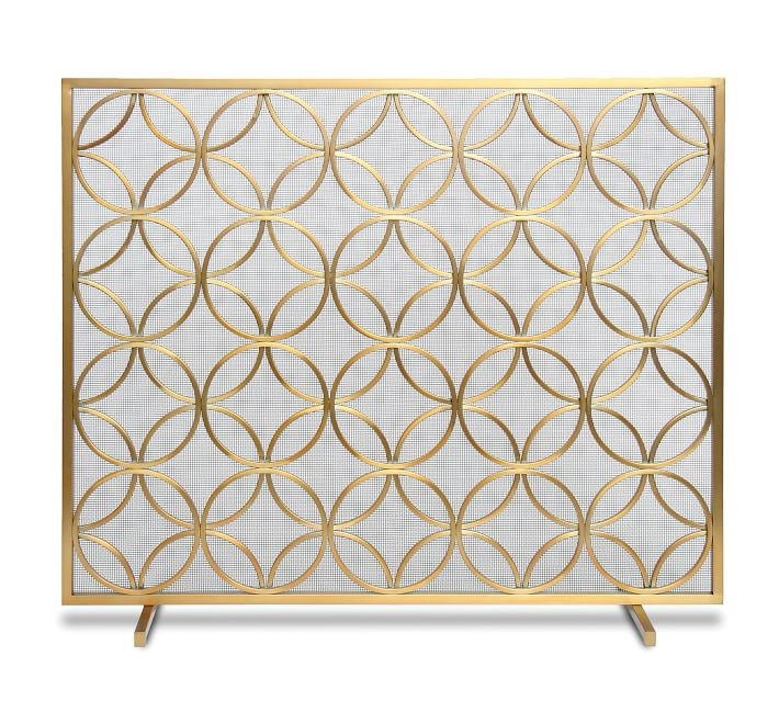 Bedford Single Panel Firescreen - Brass | Pottery Barn (US)