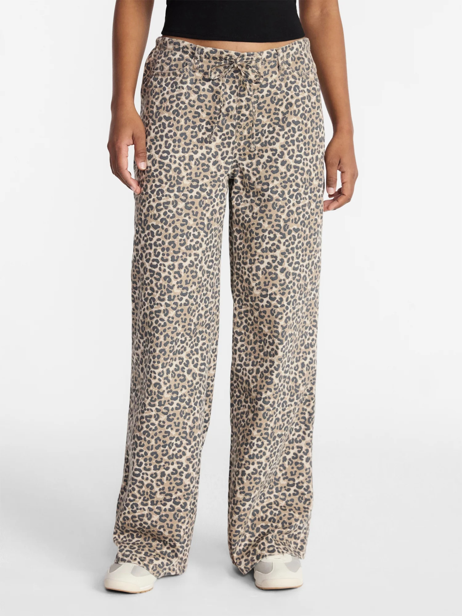 No Boundaries Mini Waist Wide Leg Pants, 31" Inseam, Women's XXS-XXL | Walmart (US)